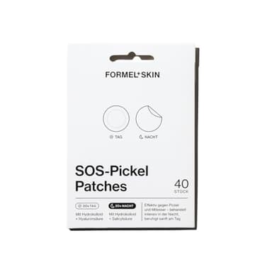 FORMEL SKIN Pickel Patches Tag & Nacht - Unsichtbare, Entzündungshemmende Pimple Patches für Alle Hauttypen, Wirkungsstarke Pickel Patch Unsichtbar mit Soforteffekt, Beruhigende Pickel Pflaster