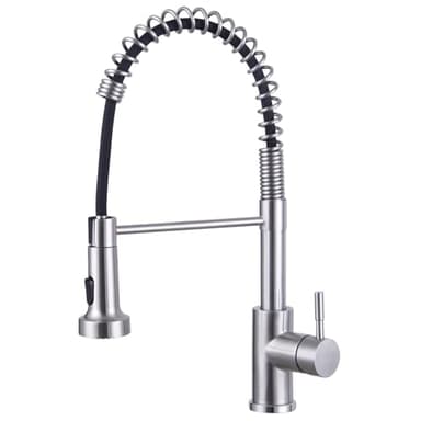 Wasserhahn Küche 2 Modi, Küchenarmatur mit Brause Ausziehbar Edelstahl 304 Spiralfederarmatur Mischbatterie Küche, 360° Drehbar Hochdruck Armatur Küche, Gebürstet