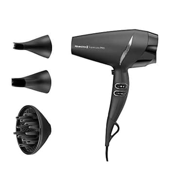 Remington Haartrockner Profi Ionen [leistungsstark & seitliche Profi-Bedienung] SupercarePro Technologie (2200W, 130km/h, 3 Stylingaufsätze, langlebiger Friseur AC-Motor) AC7250 [Amazon Exklusiv]