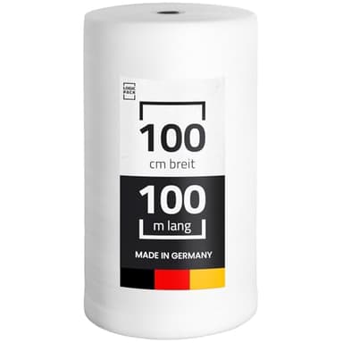 LOGIC PACK Trittschalldämmung aus PE-Schaumfolie 2mm 100 m² Rolle Dämmunterlage Laminatuterlage und Parkettunterlage Fußboden leicht zu schneiden - 1 m x 100 m 1 Rolle