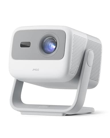 JMGO N1 Beamer, 1080P FHD Projektor, 750 ISO Lumen Mini Beamer Outdoor, 200 Zoll Triple Laser blu-ray 3D Heimkino, Kardanische Automatische Bildkorrektur, 2x5W Dynaudio Lautsprechern, Android TV 11.0