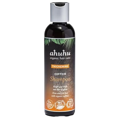 ahuhu THICKENING Coffein Shampoo (200ml) – Mit Bio-Koffein & Reisstärke, Stärkt Haarwurzeln & schützt die Kopfhaut, Mehr Volumen für Damen & Herren, Ohne Silikon & Parabene, Vegan