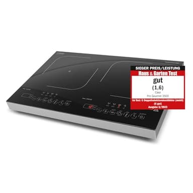 CASO Pro Gourmet 3500 - Mobiles Doppel- Induktionskochfeld, Testsieger Haus & Garten Test, max. 3500 Watt, 60-240°C, 12 Leistungsstufen, für Topfgrößen bis 22cm