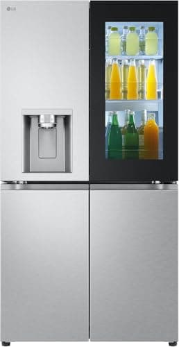LG GMG961MBKE Multi-Door Kühlschrank mit InstaView, Klasse E, 637 L, Multi-Door Kühlschrank mit Gefrierfach, Eis-, Crushed Ice- Wasserspender mit UVnano, Total NoFrost, Smart Inverter Kompressor