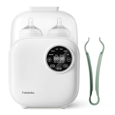 Felizbebe Flaschenwärmer Baby, 10-in-1 Sterilisator für babyflaschen, Fast Babynahrungsheizung, Abnehmbar Babykostwärmer, Fläschchenwärmer Genaue Temperaturregelung, Einfach zu reinigen