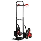 TEENO Klappbarer Sackkarre, Treppensteiger mit robustem Metallrahmen, 150kg Belastbarkeit, verstellbare Höhe 80-112cm