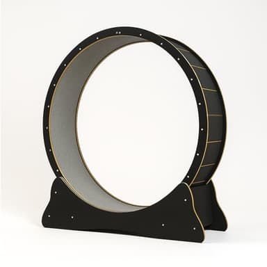 noviclass® Katzenlaufrad Baghira Groß XXL | 132cm Durchmesser Artgerecht für große Katzen | Kratzfest, stabil und leise | Gratis Spielzeug und E-Book | Geprüfte Qualität (Schwarz)