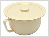 Nachttopf mit Deckel, creme, Stechbecken Bettpfanne