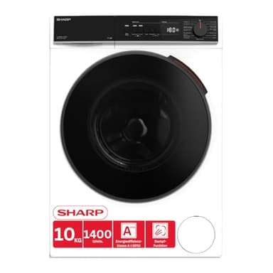 Sharp ES-WNFB014CWDA-DE Waschmaschine 10 kg – Energieeffizienzklasse A (-20%), 1400 U/Min, Dampffunktion, WiFi, Schnellwaschgang, AquaStop, DoubleJet, weiß