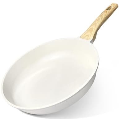 GiPP Keramik-Antihaft-Bratpfanne – Gesunde und ungiftige Pfanne, induktionsgeeignet, PFAS- und PFOA-frei, spülmaschinenfest (Weiß, 26CM)