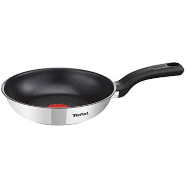 Tefal Comfort Max Bratpfanne 20 cm, Induktion, Antihaftbeschichtung, hochwertiger Edelstahl, Temperaturanzeige Thermo-Spot, wärmeisolierter Griff G7260244, Rot