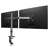 suptek Monitor Halterung 2 Monitore, für 13-27 Zoll LED/LCD Bildschirm, Dual Monitor Halterung Monitorarm Monitorständer Höhenverstellbar Neigbar Schwenkbar Drehungbar VESA 75/100mm 10 kg pro Arm