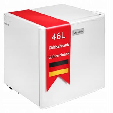 StandHeiz Minikühlschrank mit Gefrierfach 46 Liter, Kompressor Kühlschrank klein & leise 45dB, 230V, Wechselbarer Türanschlag, Mini-Kühlschrank für Büro, Hotel, Camping & Schlafzimmer, Weiß, Kompakt