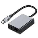 RUIZHI USB-C/Ethernet Ladeadapter für Chromecast (zu 100 W Leistung), USB C auf RJ45 Ethernet 1000 Mbps für Chromecast TV/Stick, Phone, Mac-Book Air, Mac-Book Pro & Windows