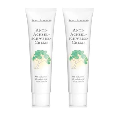 Sanct Bernhard Anti-Achselschweiß-Creme mit schweißreduzierenden Wirkstoffen, 2x 100ml
