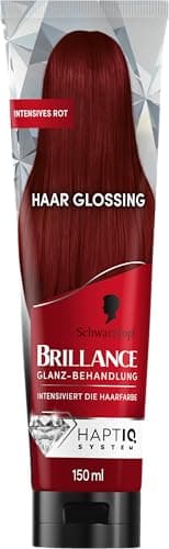Brillance Glanz-Behandlung, Haar Glossing Intensives Rot (150 ml), temporäre Haarfarbe, die wie eine Haarmaske angewendet werden kann, intensiviert die Haarfarbe für bis zu 6 Haarwäschen