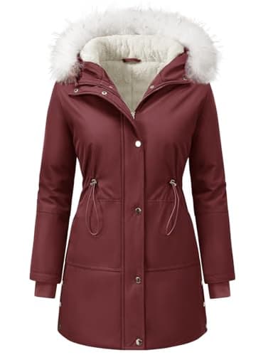 UMIPUBO Damen Winter Mantel Warmer Parka Lang Winterjacke Mit Kapuze Women’s Elegant Mantel Thermo Jacken