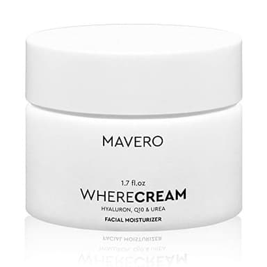 MAVERO WHERECREAM-Hyaluron Creme Gesicht mit UREA & Q10, Gesichtscreme trockene Haut, Feuchtigkeitscreme Gesicht, Gesichtspflege, Anti Falten Creme, Moisturizer Face, Skincare Tagescreme