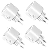 ZigBee Steckdose, Alexa Smart Steckdose, kompatibel mit Alexa Google Assistant, Stromverbrauch Messen, Zeitschaltuhr, APP Fernsteuerung, 4 Pack