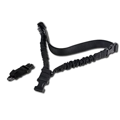 FOCUHUNTER Tactical Single-Point Sling QD Sling Quick Adjust Length Strap Nylon Webbing Multi-Use Shoulder Strapazierfähige Sling mit Metallhaken für Outdoor-Sportarten (Schwarz)
