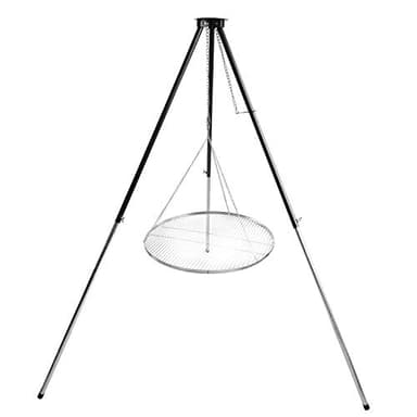 HERO24 T-180 Dreibein Schwenkgrill, stufenlose einstellung mittels Edelstahl Seil- stabile Ausführung aus galvanisierte Stahl und Pulverbeschichtung, ca. 1,85 m hoch. Ohne Grillrost!