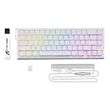 ATTACK SHARK X68PRO HE Rapid Trigger Kabellose Gaming-Tastatur, 0,01 mm RT-Genauigkeit, Magnetschalter, 8000Hz, Einstellbarer Betätigungsweg, Snap Tap, RGB, C01 Spiral-Kabel – Weiß