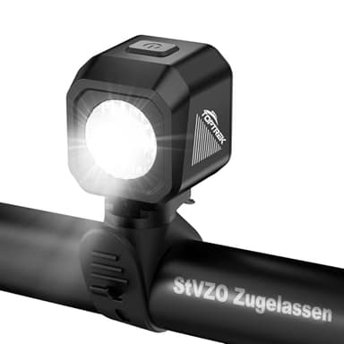toptrek Fahrradlicht Vorne 5-8h Akkulaufzeit, Fahrradlampe Vorne StVZO zugelassen, USB-C Aufladbar, Batterie Aufforderung Schwach, IPX5 Wasserdicht Fahrrad Frontlicht für Rennrad E-Bike MTB Citybike