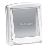 PetSafe Staywell Haustiertüre Original mit 2 Verschlussoptionen, Robuste Kunststoffklappe, Für Innen- und Außentür, Größe L, Weiß
