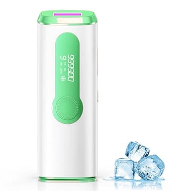 Haarlosy IPL Geräte Haarentfernung Laser mit Gefrierfunktion - Schmerzfreie Haarentfernungsgerät mit 3 Funktionen HR/SC/RA, 9 Stufen 999.900 Blitzen für Frauen, Achseln, Beine, Bikini, Körper - Grün