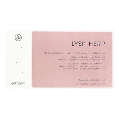 LYSI-HERP - 10 Trinkfläschchen à 25ml - Hochdosiert mit 2.000 mg L-Lysin - Laborgeprüft, glutenfrei, 100% vegan, laktosefrei + in Deutschland produziert