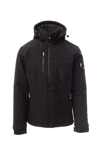 Mivaro Herren Winterjacke Schwarz Größe 5XL - Softshelljacke gefüttert wasserdicht winddicht atmungsaktiv Outdoorjacke Arbeit warme Arbeitsjacke mit Kapuze wasserabweisend Regular Fit S bis 5XL