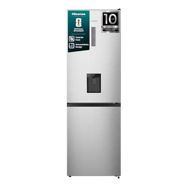 Hisense RB3N300NMCC Kühl-Gefrierkombination/Freistehend/EEK: C /39dB/304 Liter/Total No Frost/Wasserspender/Tür Alarm/LED Display/Weinregal/Türanschlag wechselbar/HxBxT:186x59,5x59 cm/Grau