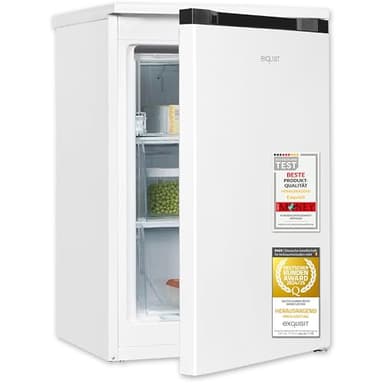 Exquisit Gefrierschrank, Tiefkühlschrank, 85 Liter, 3 Schubladen, Energieklasse C, 4-Sterne-Gefrierfach, Gefireschrank klein, GS581-051C weiß