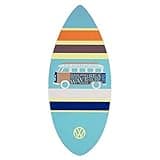 Board Masters VW Collection - Volkswagen Skimboard Echtholz (104 cm) Unisex mit T1 Bulli Bus Design (Gestreift/Blau)