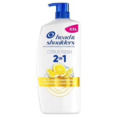 head & shoulders Citrus Fresh 2in1 Anti-Schuppen-Shampoo für fettiges Haar, 800ml Pumpspender; Bis zu 100% Schuppenschutz, Frischer Citrus-Duft