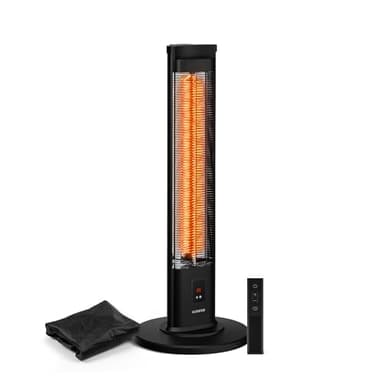 Klarstein BlazeTower Infrarotheizung Standgerät - 2000W, 3 Stufen, IP45, Kippschutz, Timer, Fernbedienung & Touch, leise, tragbar, für Außenbereich, infrared heater