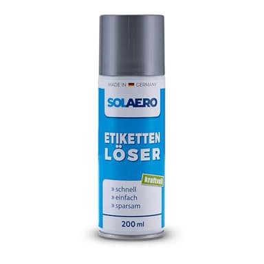 SOLAERO Etikettenentferner (200ml) - Klebstoffentferner extra stark – entfernt Etikettenreste & Klebereste von Holz, Glas & Kunststoff – Orangenduft – für Auto, Vignette, uvm – Made in Germany