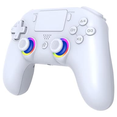 SUBSONIC - Kabelloser Controller für PS5 mit programmierbaren Paddles und LEDs, Vibrations- und Touch-Funktion - PS5 Controller weiß