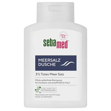 SEBAMED Meersalz Dusche 200 ml, Duschgel für Männer und Frauen, mit original totem Meersalz, seifenfreie Reinigung für empfindliche und trockene Haut