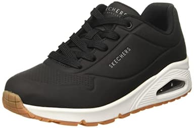 Skechers Damen Uno Stand On Air Sneakers, Black Durabuck, 41 EU
