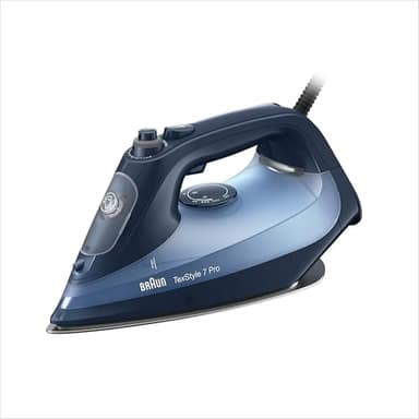 Braun TexStyle 7 Pro Dampfbügeleisen SI 7160 BL - Bügeleisen mit Freeglide 3D Bügelsohle, Vertikaldampf, 3000 Watt, Blau