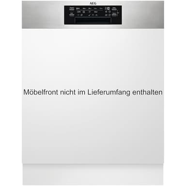 AEG Teilintegrierter Geschirrspüler 60 cm, Spülmaschine Serie 5000: AirDry Kein Nachtrocknen, Energieklasse B, Besteckschublade, 44 dB, Wasserstopp, 14 MG, FES7572APM