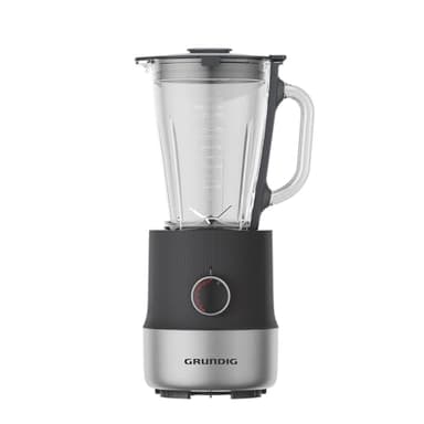 Grundig SM 6430 Standmixer, 1,5 L Glasbehälter, 800 Watt, 4 Edelstahlklingen, 5 Geschwindigkeitsstufen + Puls-Funktion, Anti-Rutsch, Messskala, Anthrazit/Edelstahl