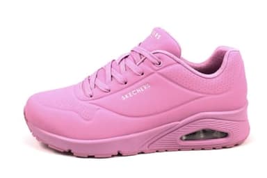 Skechers Damen UNO Stand on Air Sneaker, Rosa Durabuck Mesh, 39 EU