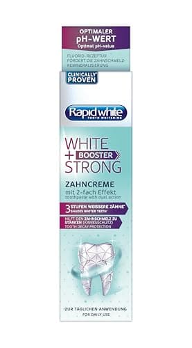Rapid White | WHITE + STRONG BOOSTER Zahncreme | Zahnpasta für sofort weißere Zähne | mit optimalem pH-Wert | Kariesschutz | 75ml