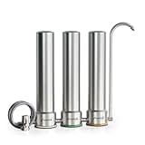 Frizzlife TS99-S Countertop Wasserfiltersystem, 9-Stufen Edelstahl Wasser Filtration, 0,5 Mikron NSF zertifiziert Elemente reduziert 99,99% Blei, Chlor, Schwermetalle, Kalk und Kalk