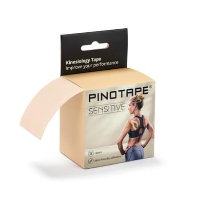 Pinotape Sport - Sensitive Tape - Light Beige - 5 cm x 5 m - wasserfestes Kinesiotape - für sensible Haut - latexfrei - starke Haftung | 1 Tape = 5 Meter