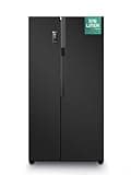 Heinrich´s Side-by-Side Kühlschrank, Kühlgefrierkombination mit 519L Mega Gesamtvolumen, NO-FROST, 185L Gefriervolumen, LED Beleuchtung,LED Touch-Bedienung, Multi-Airflow-System, Schwarz-inox