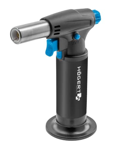 Högert Technik - Lötbrenner - Gasbrenner mit Tank für den Haushalt, Gastronomie, Fischerei, Handwerks- und Autowerkstätten - Brennerleistung: 1,0 kW - Butan - 15 ml Tank