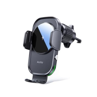 Auckly 15W Fast Wireless Charger Auto Handyhalterung Mit Ladefunktion Automatischer Induktion Motor Betrieb Qi Ladestation Auto Kfz Handy Halterung Auto Lüftung für iPhone Samsung Huawei LG usw